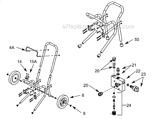 Page B Diagram and Parts List for AL Series Campbell Hausfeld Paint Sprayer